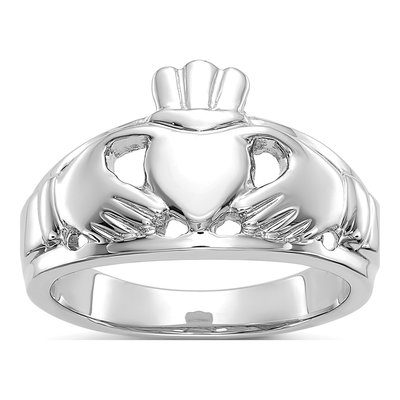 10K White Gold Claddagh Ring