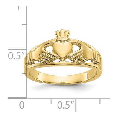 10K Yellow Gold Claddagh Ring – view 4