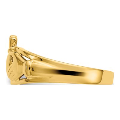 10K Yellow Gold Claddagh Ring – view 5