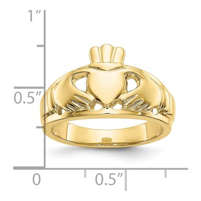 10K Yellow Gold Claddagh Ring – view 4