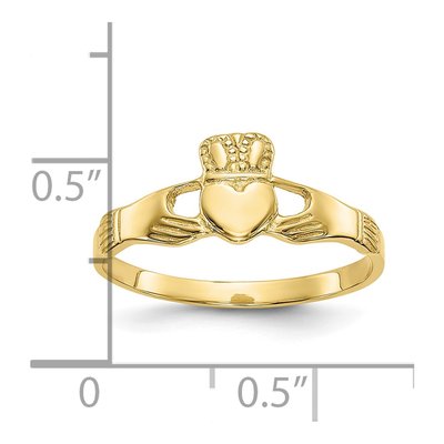 10K Yellow Gold Claddagh Ring – view 4