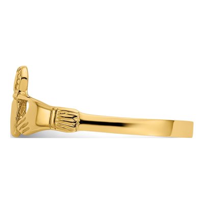 10K Yellow Gold Claddagh Ring – view 5