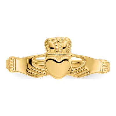 10K Yellow Gold Claddagh Ring – view 6