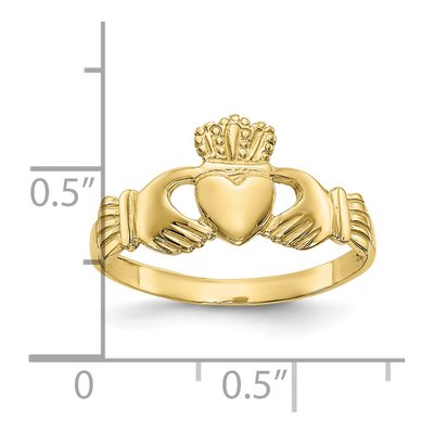 10K Yellow Gold Claddagh Ring – view 6