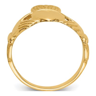 10K Yellow Gold Claddagh Ring – view 3