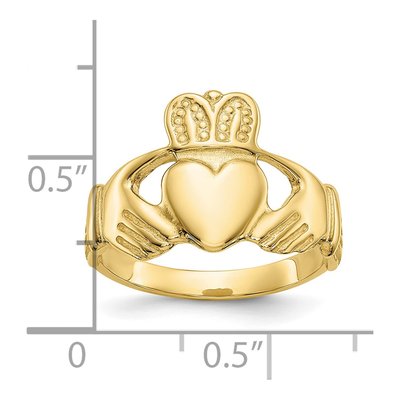10K Yellow Gold Claddagh Ring – view 4