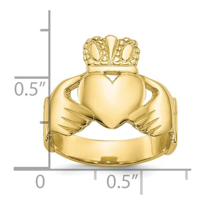 10K Yellow Gold Claddagh Ring – view 4