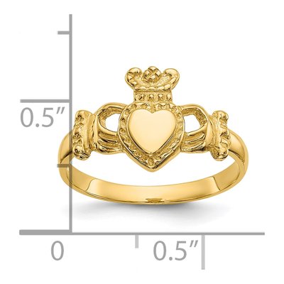 10K Yellow Gold Claddagh Ring – view 4