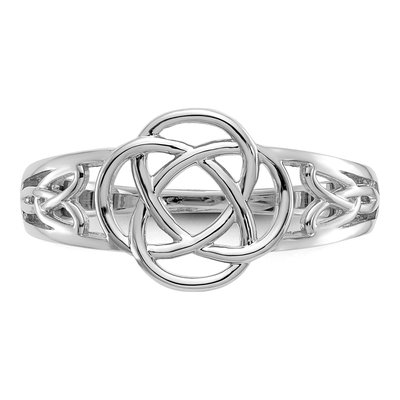 10K White Gold Celtic Knot Ring – view 5