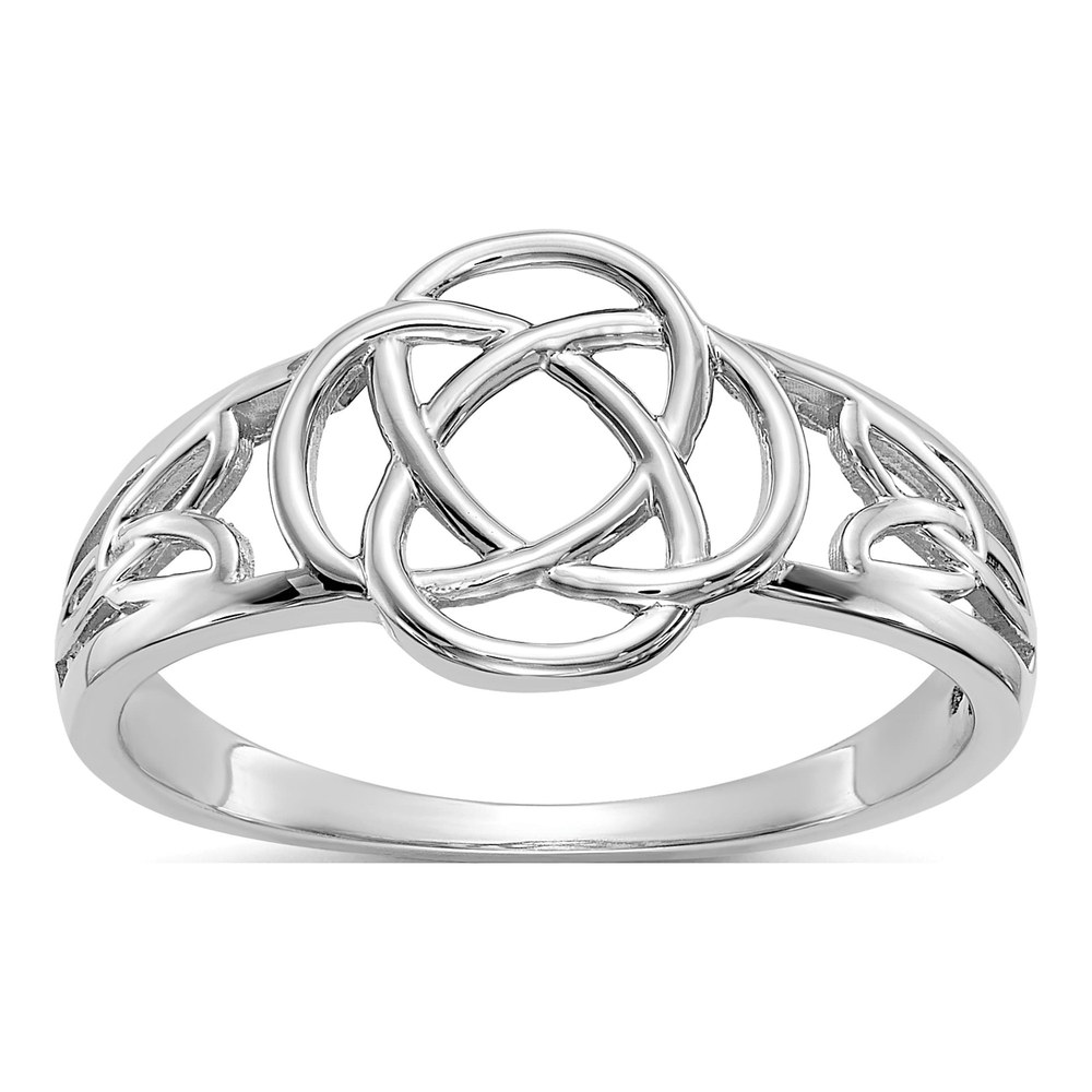 10K White Gold Celtic Knot Ring