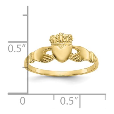 10K Yellow Gold Claddagh Ring – view 4