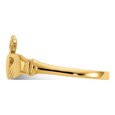10K Yellow Gold Claddagh Ring – view 5