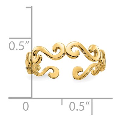 10K Yellow Gold Swirl Toe Ring – view 4