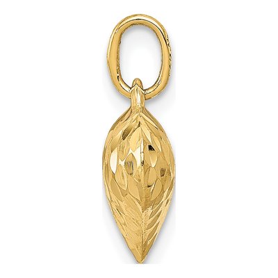10K Yellow Gold Textured 3D Puffed Heart Charm – view 3