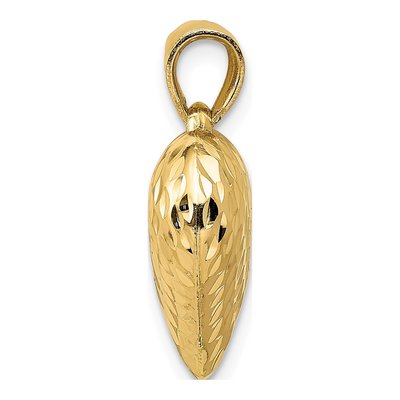 10K Yellow Gold Puffed Heart Pendant – view 3
