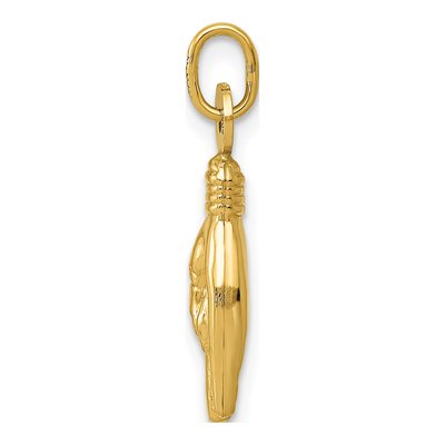 10K Yellow Gold Rock on Hand Sign Pendant – view 3