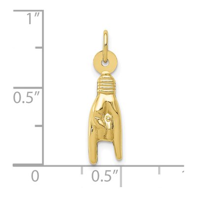 10K Yellow Gold Rock on Hand Sign Pendant – view 4