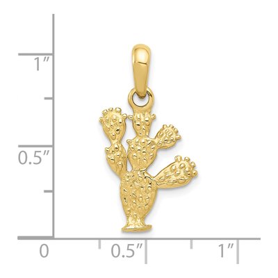 10K Yellow Gold 3-D Cactus Pendant – view 4