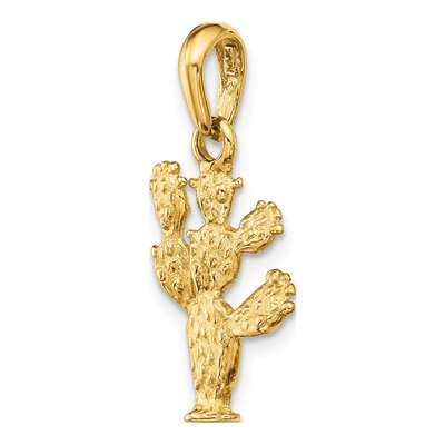 10K Yellow Gold 3-D Cactus Pendant – view 6