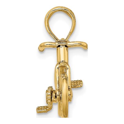 10K Yellow Gold 3D Moveable Bicycle Charm – view 3
