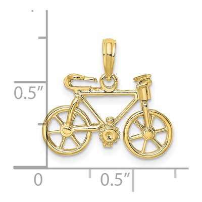 10K Yellow Gold 3D Moveable Bicycle Charm – view 4