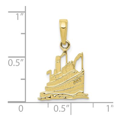 10K Yellow Gold Cruise Ship Pendant – view 4