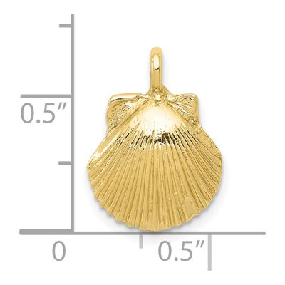 10K Yellow Gold Scallop Shell Pendant – view 4