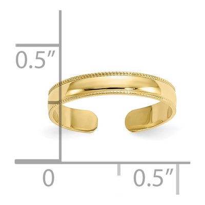 10K Yellow Gold Milgrain Adjustable Toe Ring – view 3
