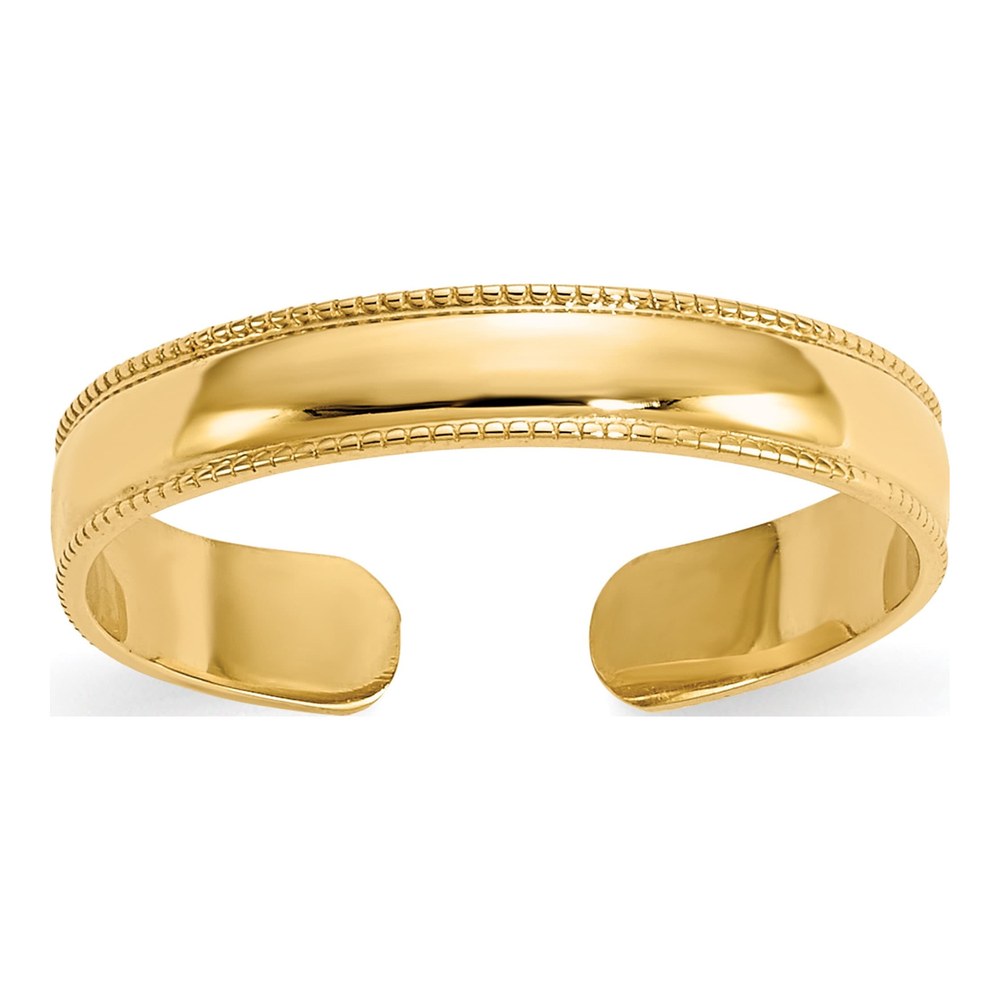 10K Yellow Gold Milgrain Adjustable Toe Ring