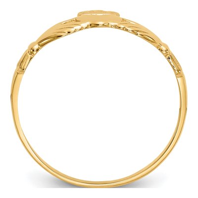 10K Yellow Gold Claddagh Ring – view 3