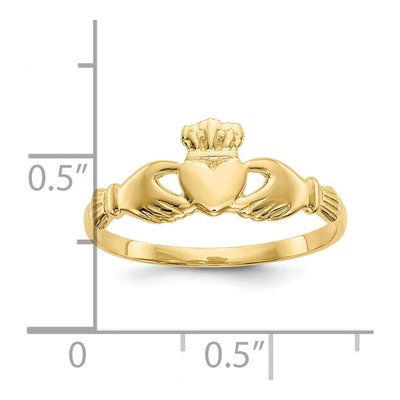 10K Yellow Gold Claddagh Ring – view 4