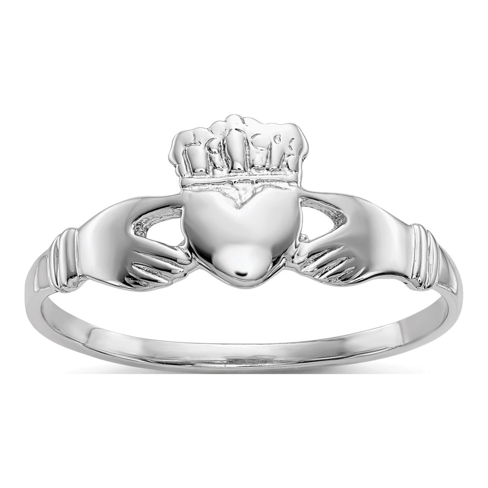 10K White Gold Claddagh Ring