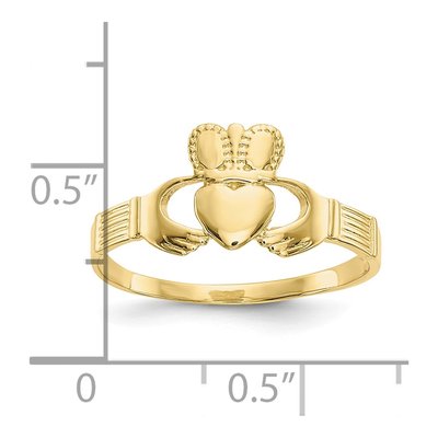 10K Yellow Gold Claddagh Ring – view 4