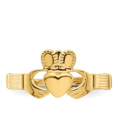 10K Yellow Gold Claddagh Ring – view 6