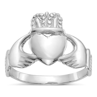 10K White Gold Claddagh Ring