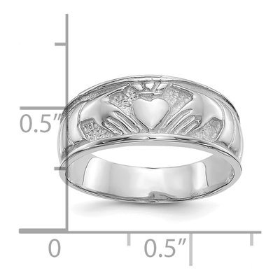10K White Gold Claddagh Ring – view 3