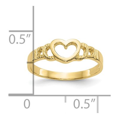 10K Yellow Gold Cut-Out Heart Baby Ring – view 4