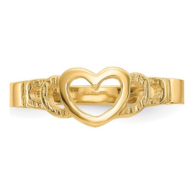 10K Yellow Gold Cut-Out Heart Baby Ring – view 6