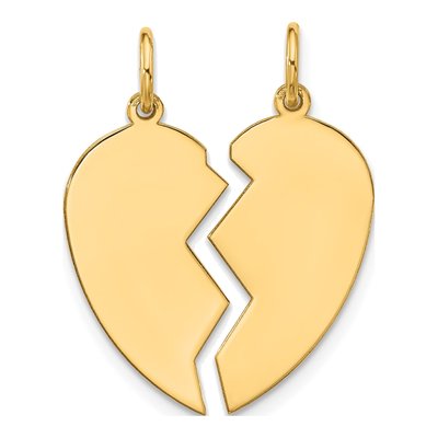 10K Yellow Gold Small Heart Set Charm
