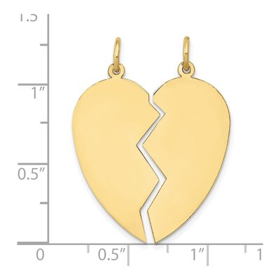 10K Yellow Gold Large Heart Set Charm – view 4
