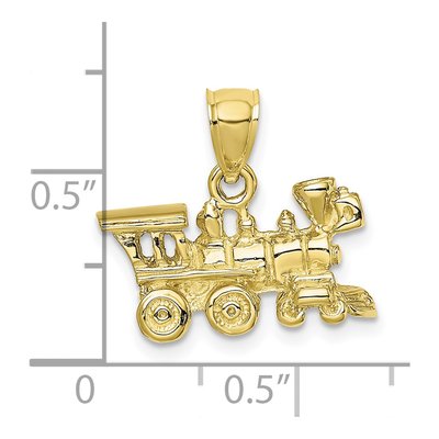 10K Yellow Gold 3D Locomotive Train Pendant – view 4