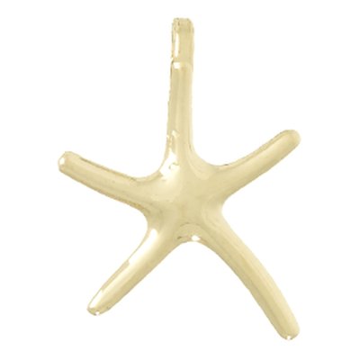 10K Yellow Gold Dancing Starfish Slide Pendant – view 4