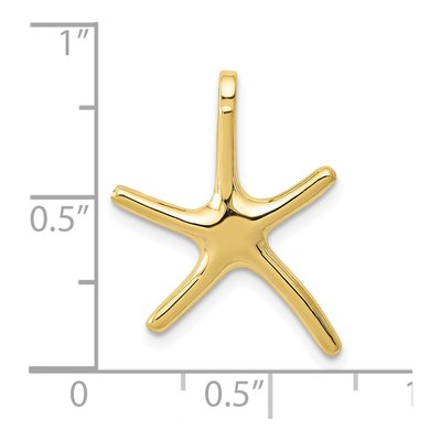 10K Yellow Gold Dancing Starfish Slide Pendant – view 5