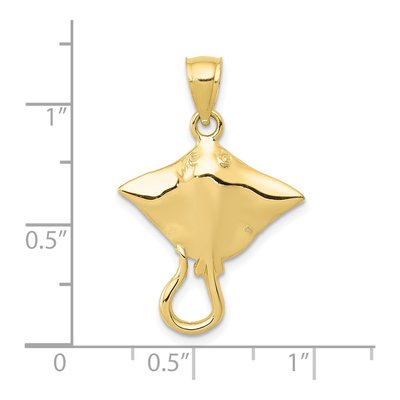 10K Yellow Gold Stingray Pendant – view 4