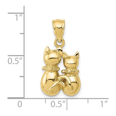 10K Yellow Gold Two Cats Pendant – view 4