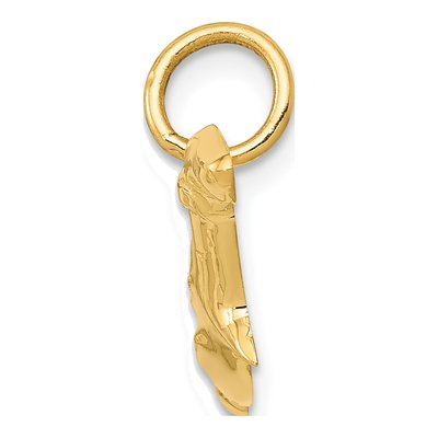10K Yellow Gold Hammerhead Shark Pendant – view 3