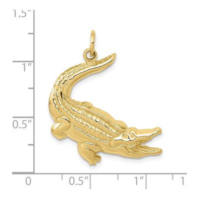 10K Yellow Gold Alligator Pendant – view 4