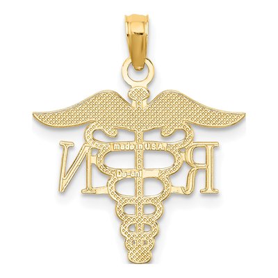 10K Yellow Gold Caduceus Pendant – view 4