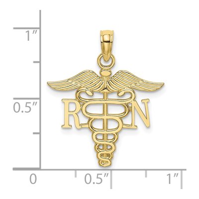 10K Yellow Gold Caduceus Pendant – view 5