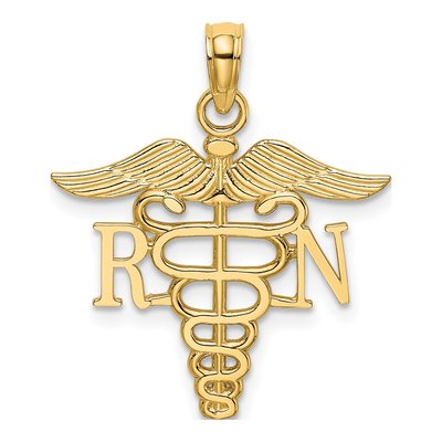 10K Yellow Gold Caduceus Pendant